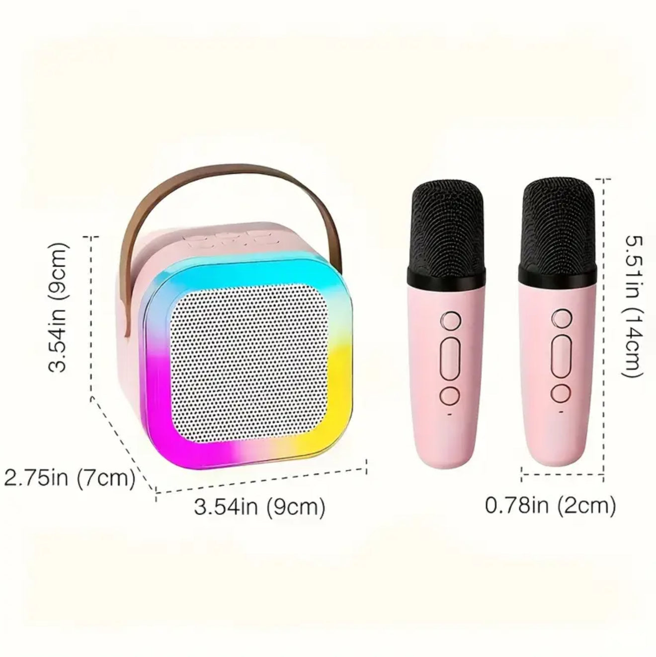 Wireless Mini Karaoke Machine w/ 2 Microphones, New 2025 Portable Karaoke Sound System w/ Microphones, Karaoke Sound System For Everyone, Parties, Sporting Events, Travel, School Performances, Gift For All Occasions