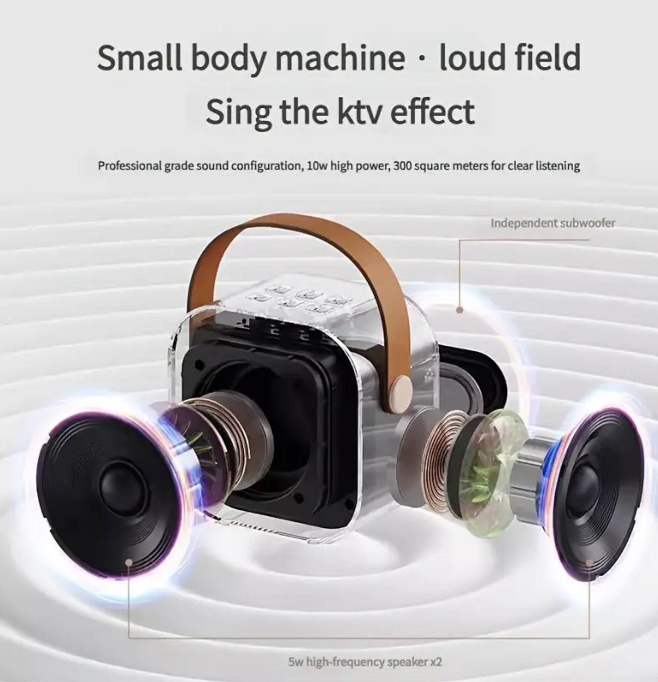 Wireless Mini Karaoke Machine w/ 2 Microphones, New 2025 Portable Karaoke Sound System w/ Microphones, Karaoke Sound System For Everyone, Parties, Sporting Events, Travel, School Performances, Gift For All Occasions