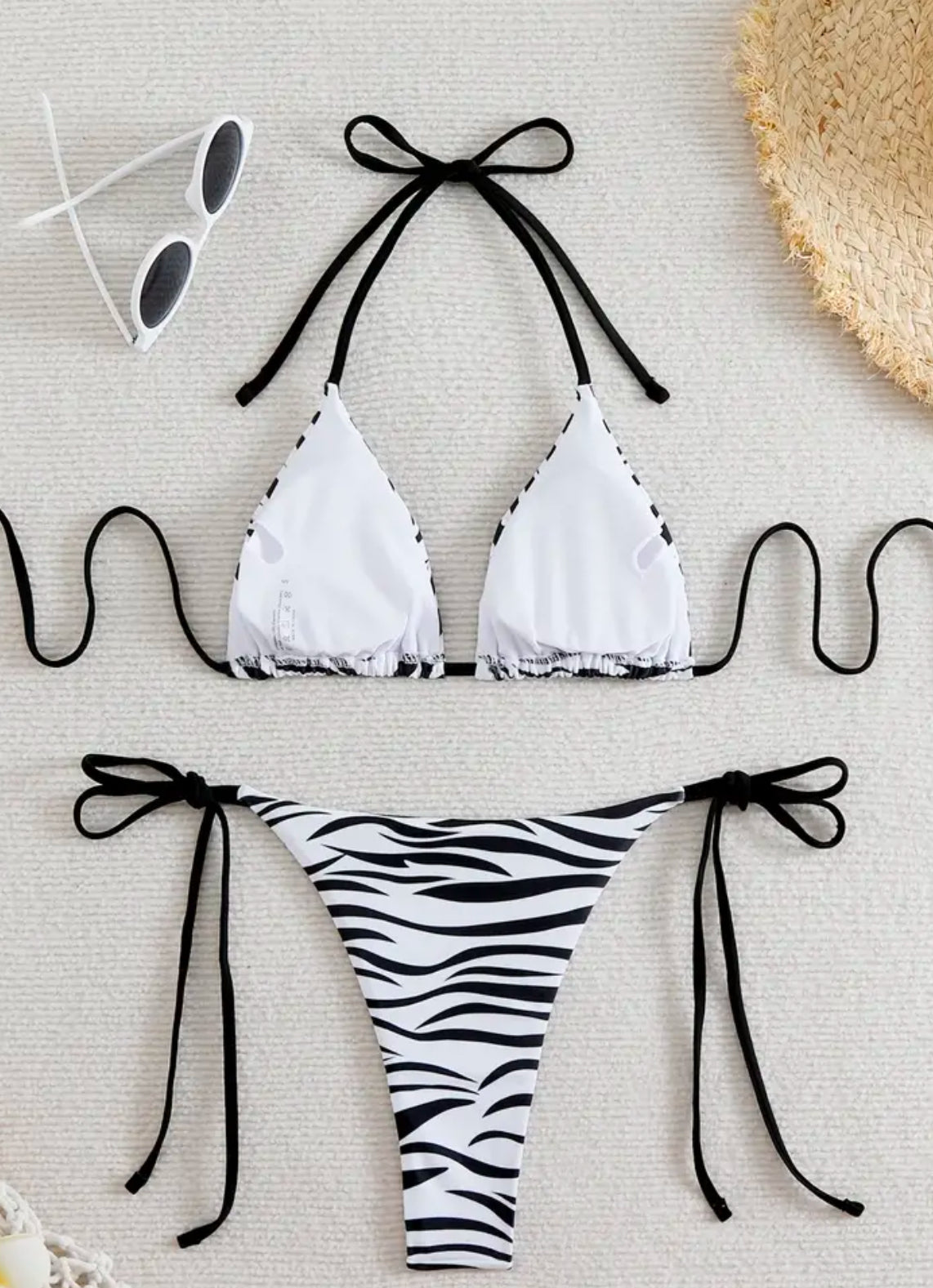 Brie-Women’s Halter Tie Back Two-Piece Bikini, Women’s Bikini Set, Ladies Swimwear, Swimwear For All Occasions, Beachwear, Two-Piece Swim Top & Tie Bottom Set
