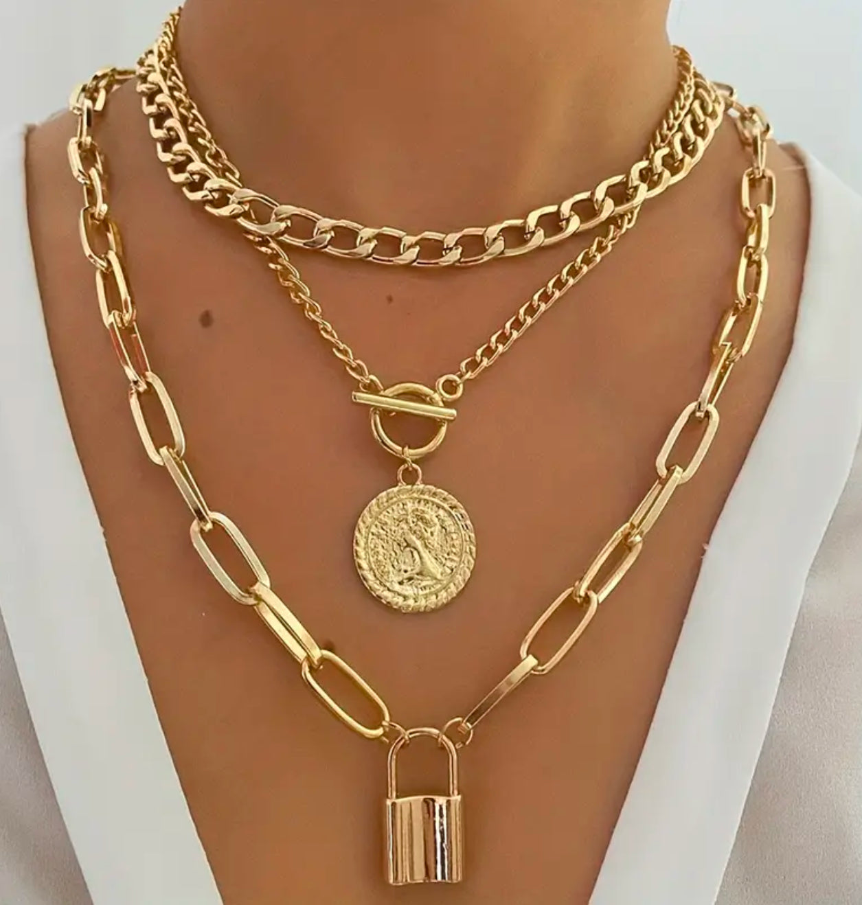 vintage layered necklaces