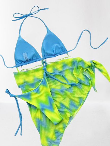 Women’s Bikini & Cover Up Set, Demi-Three-Piece Swimwear For All Seasons, Swimwear For Beach Vacation Fashion