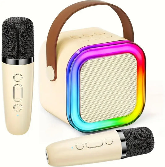 Wireless Mini Karaoke Machine w/ 2 Microphones, New 2025 Portable Karaoke Sound System w/ Microphones, Karaoke Sound System For Everyone, Parties, Sporting Events, Travel, School Performances, Gift For All Occasions