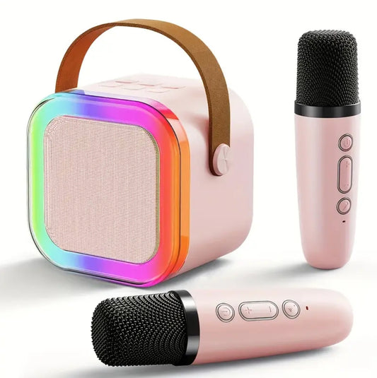 Wireless Mini Karaoke Machine w/ 2 Microphones, New 2025 Portable Karaoke Sound System w/ Microphones, Karaoke Sound System For Everyone, Parties, Sporting Events, Travel, School Performances, Gift For All Occasions