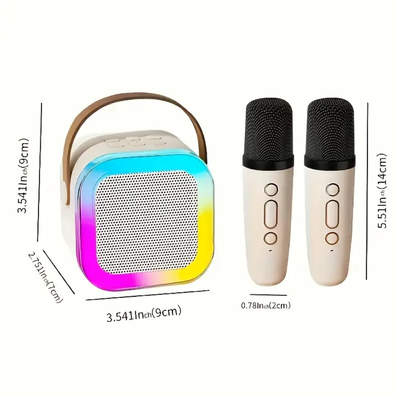 Wireless Mini Karaoke Machine w/ 2 Microphones, New 2025 Portable Karaoke Sound System w/ Microphones, Karaoke Sound System For Everyone, Parties, Sporting Events, Travel, School Performances, Gift For All Occasions