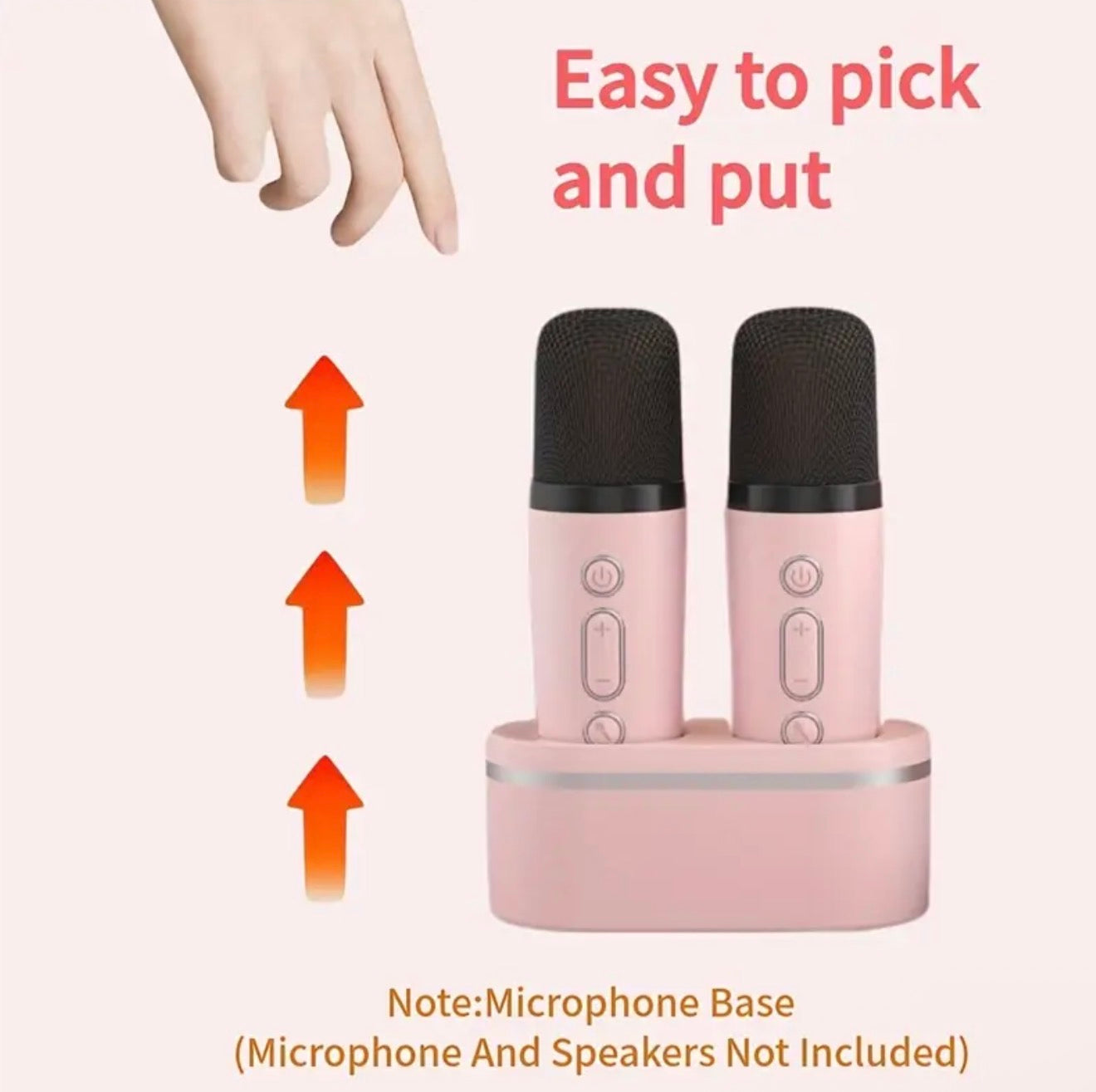 Microphone Stand, Portable Wireless Karaoke Machine Microphone Base, Anti-Slip (1 Piece) Compact Microphone Stand For All Ages