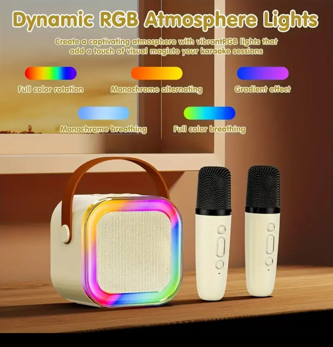Wireless Mini Karaoke Machine w/ 2 Microphones, New 2025 Portable Karaoke Sound System w/ Microphones, Karaoke Sound System For Everyone, Parties, Sporting Events, Travel, School Performances, Gift For All Occasions
