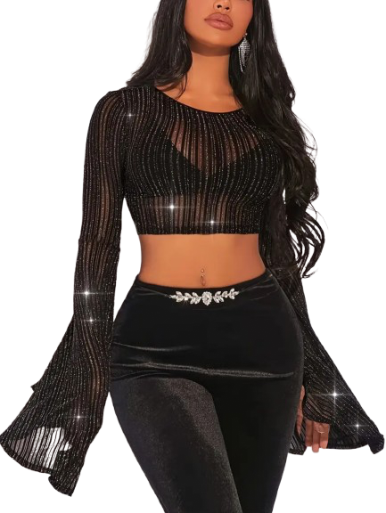 Kye-Bell Sleeve Crop Top