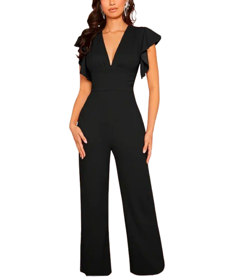 Focus On Me-Ruffle Sleeve Jumpsuit