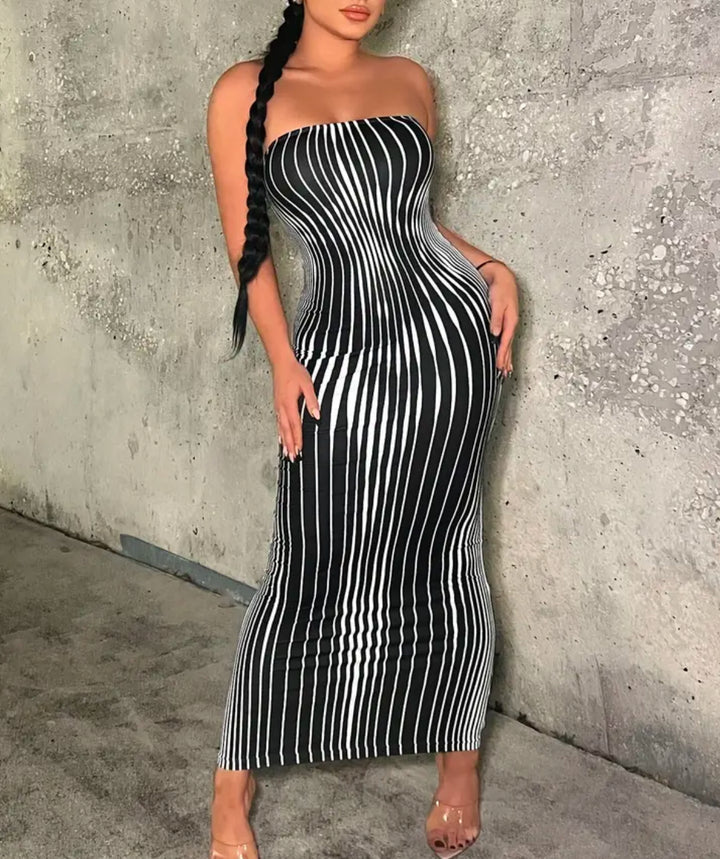 Feeling Myself 2-Striped Knit Dress