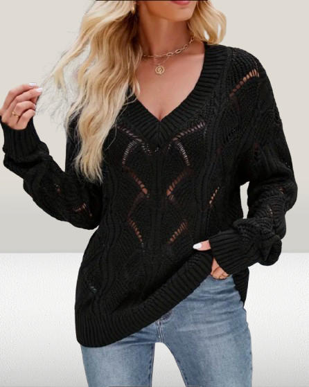 Preslee-Long Sleeve V-Neck Sweater