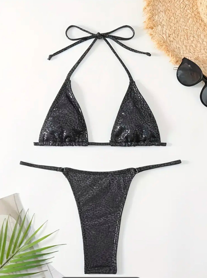 ICON-Metallic Halter 2-Piece Bikini