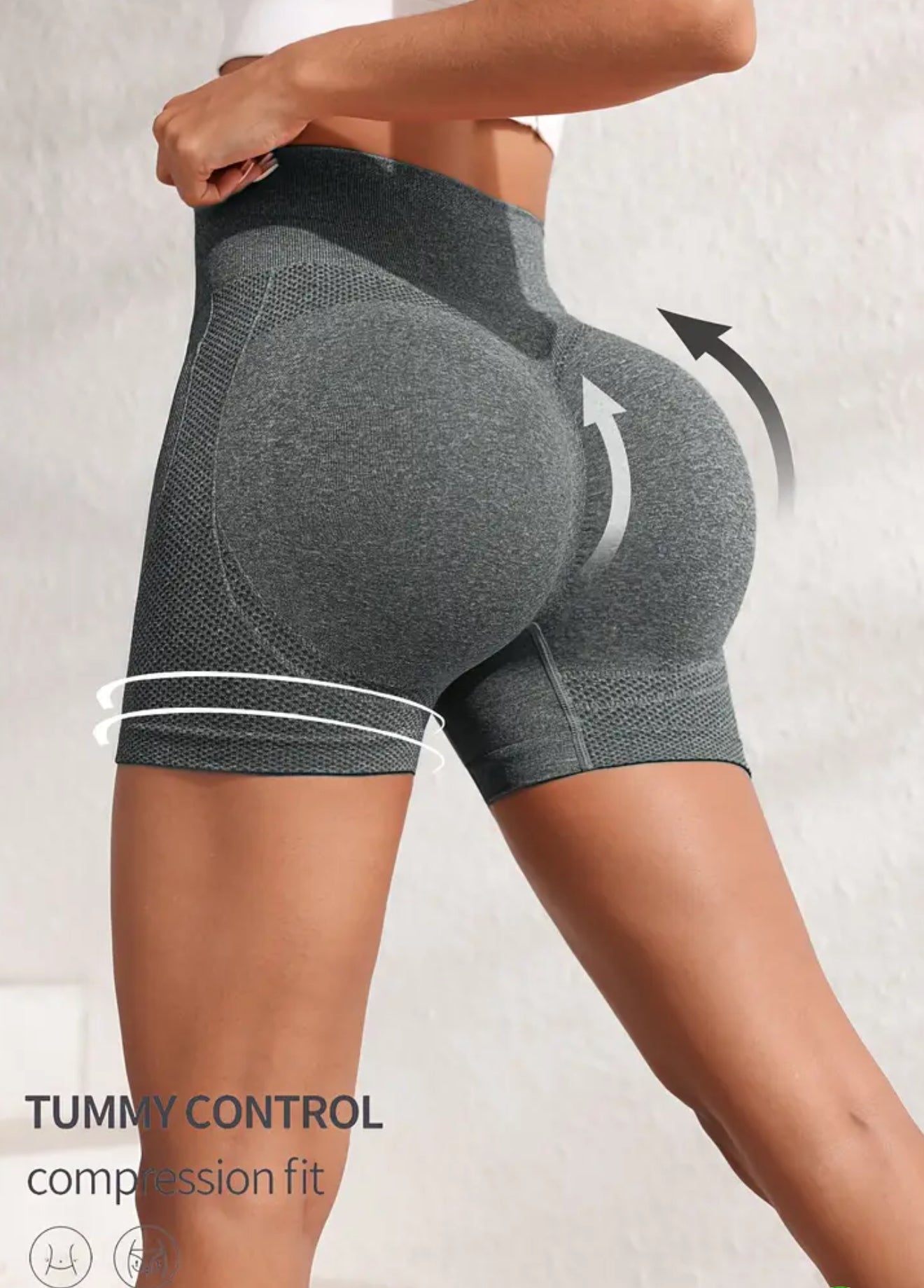 ruched yoga shorts