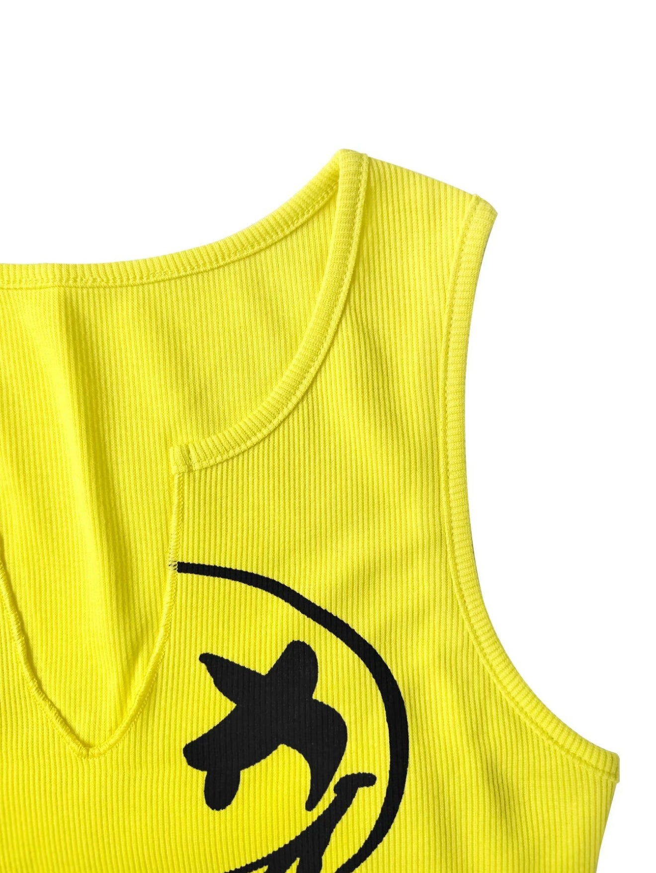 sleeveless top with smile print