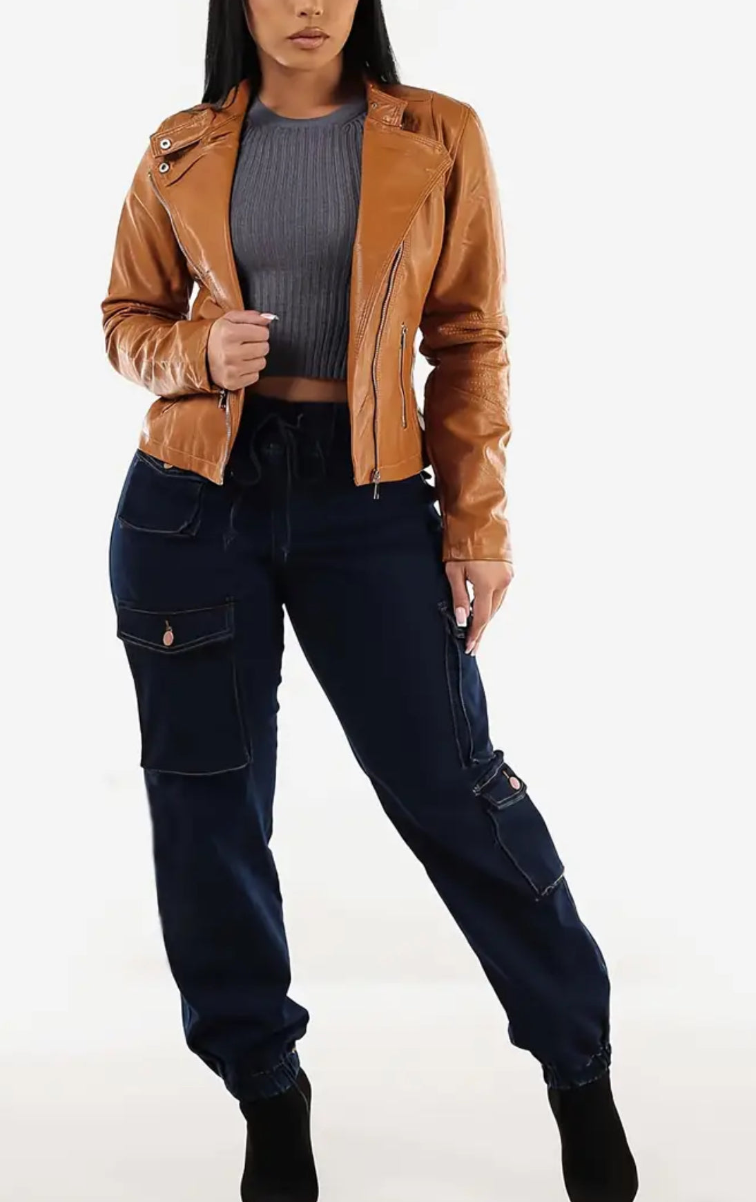 Women’s All Seasons Harlowe-Multi Flap Pocket Stretch Cargo Jeans (women's clothing)