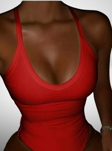 Jersey-All Seasons-Women’s Ribbed Deep V-Neck Bodysuit