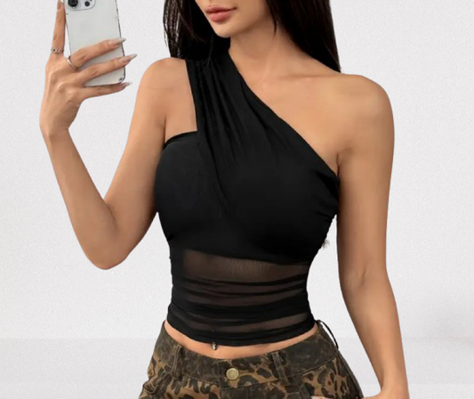 Women’s All Season Miyeon-Cropped One Shoulder Backless Top