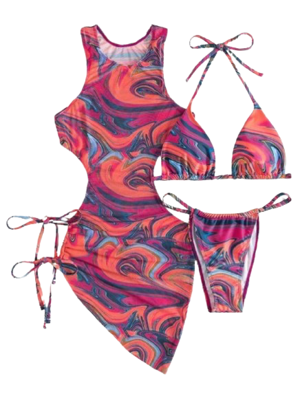 Pretty Savage-2-Piece Bikini Set & Cover Up