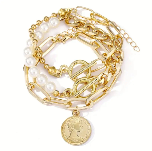 Made For Me-Coin Pendant 3-Piece Bracelet Set